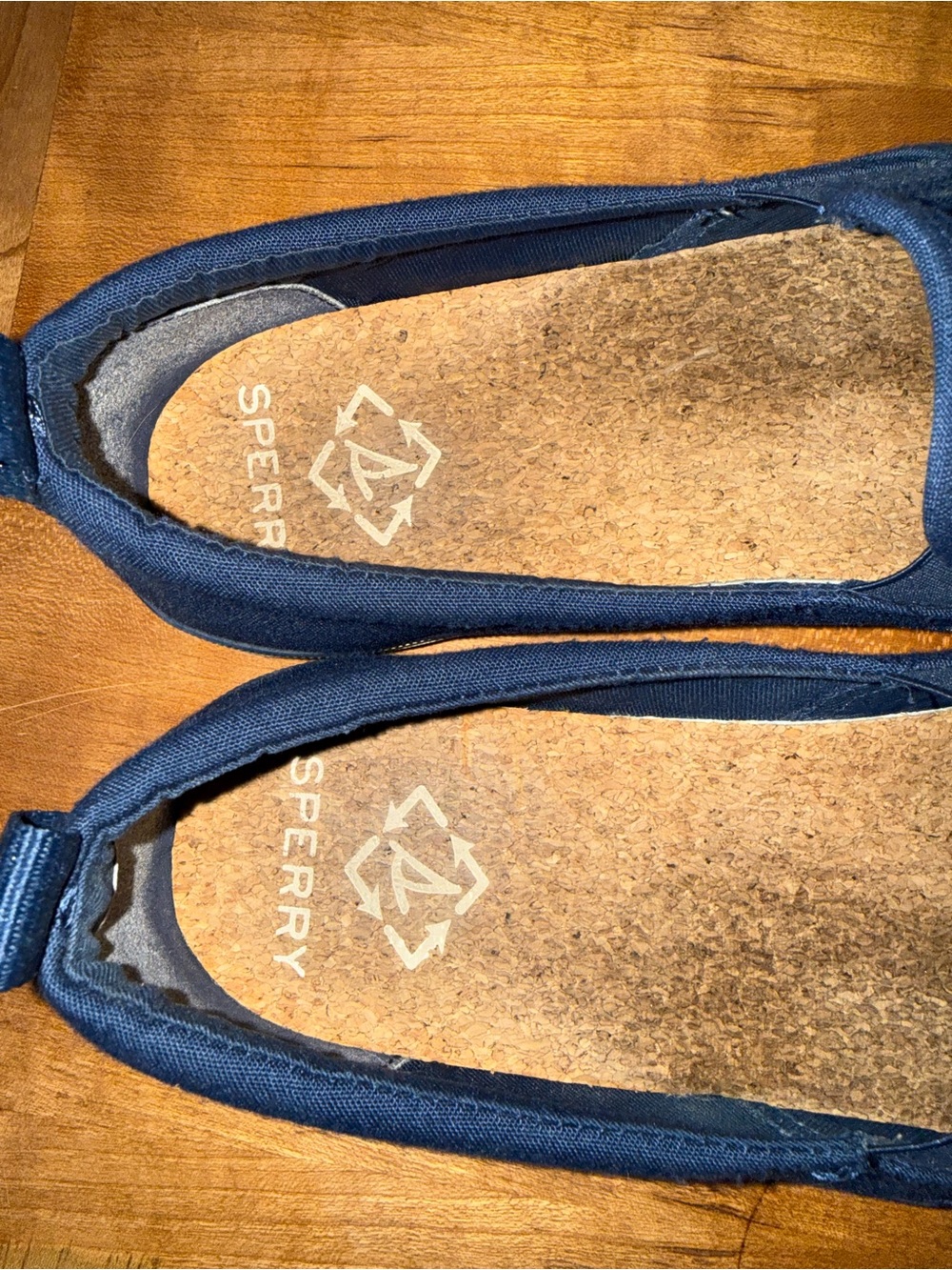 Sperry Navy Canvas Slip-On Ballet Flats